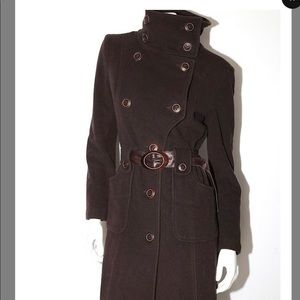 Authentic MACKAGE Brown Wool Belted Coat Size M